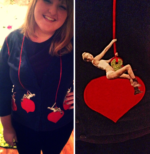 Miley Cyrus Wrecking Ball Ugly Christmas Sweater