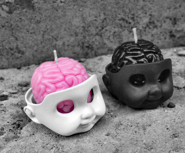 Brain Candle With Baby Head Candle-holder