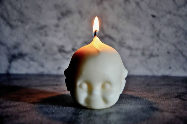 Creepy Baby Head Candle