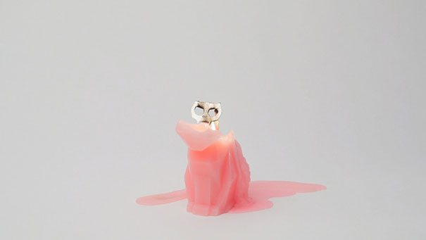 Cat Skeleton Candle
