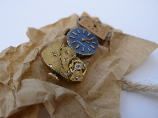 Brooches Crafted From Vintage Watch Components.
