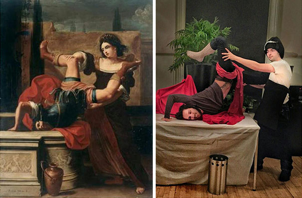 Two Bored Coworkers Recreate Famous Paintings Using Their Office Supplies