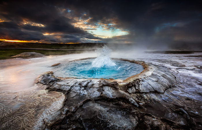 Photographs Of Highland Geysers In Iceland