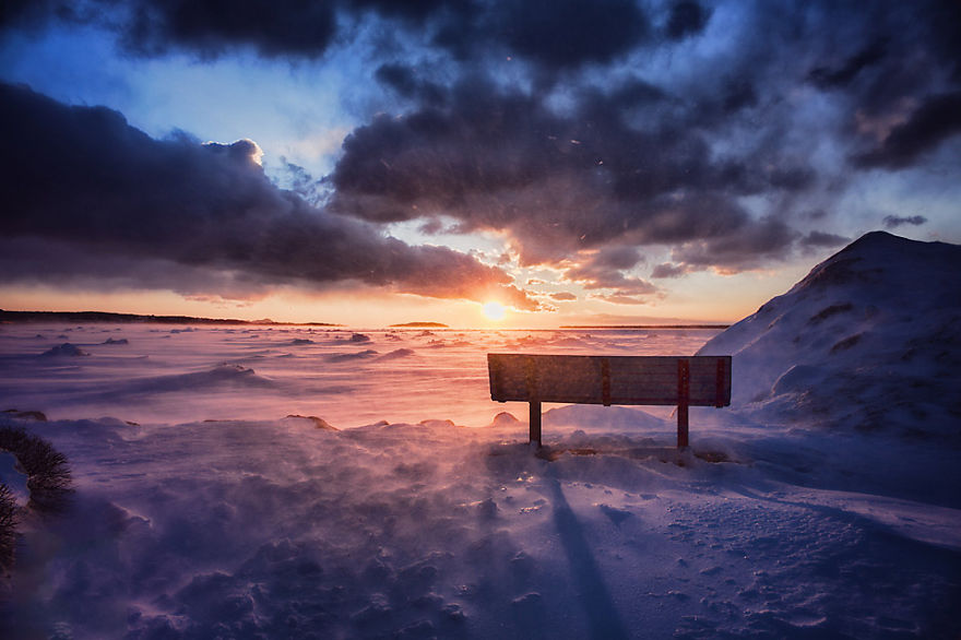 Sunset In Winter, Rimouski, Canada