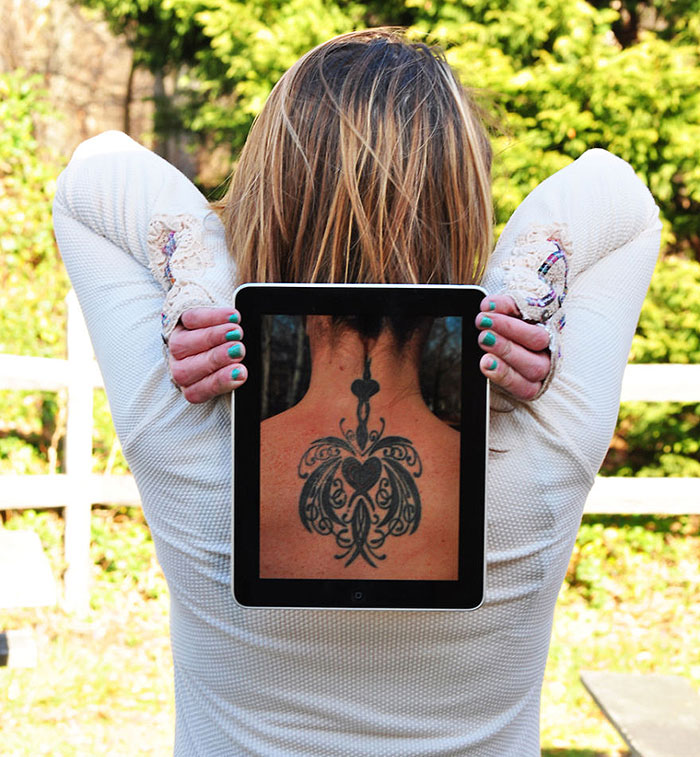 Using iPad As An X-Ray To Reveal Tattoos Under Clothes