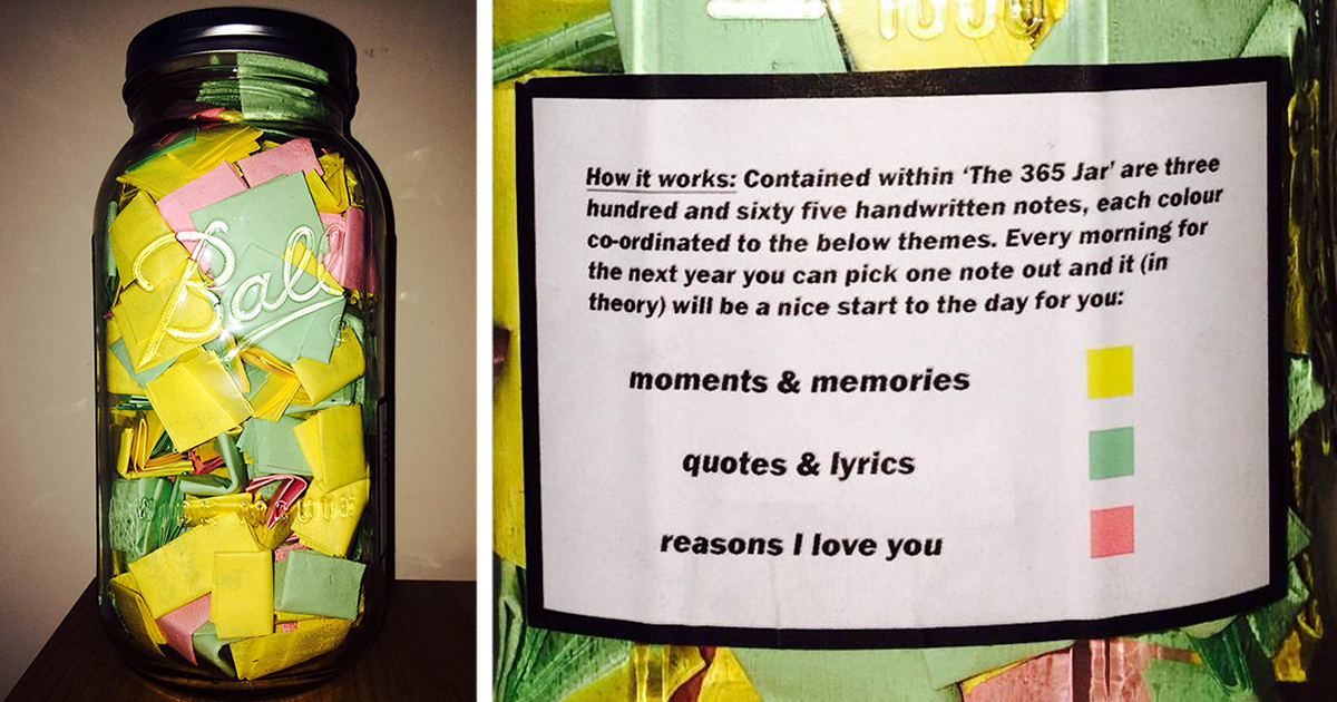Perfect Boyfriend Puts 365 Love Notes In A Jar For His Girlfriend To Read All Year Bored Panda