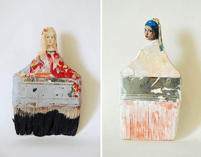 Artist Transforms Old Paintbrushes Into Delicate Ladies