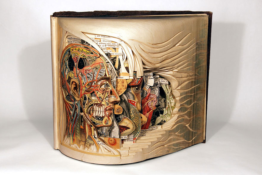 Old Books Carved With Surgical Tools
