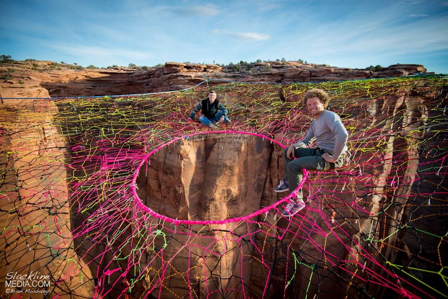 Daredevils Put A Handmade Net 400 ft Up And 200 ft From The Cliffs 