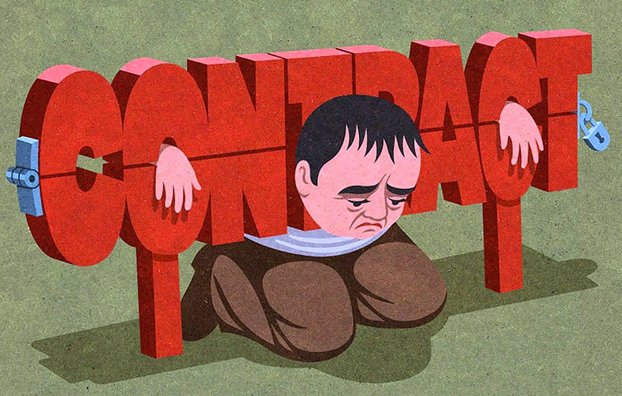 Satirical Illustrations Of Today's Problems Drawn In The Style Of The 50s