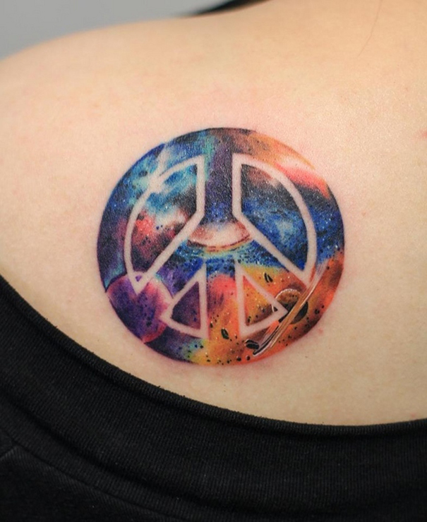 Space Peace Tattoo