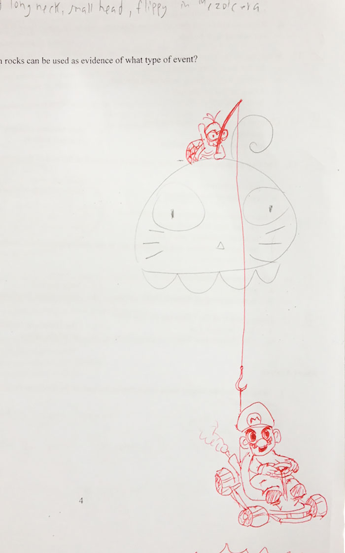 Teacher Finishes Student Drawings