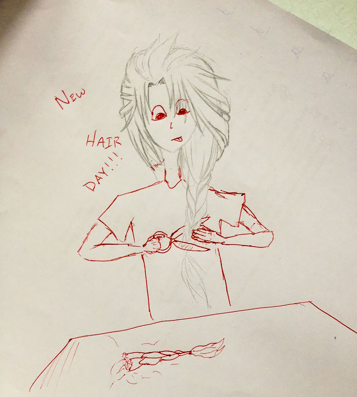 Teacher Finishes Student Drawings