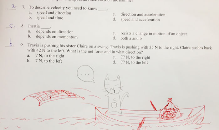 Teacher Finishes Student Drawings