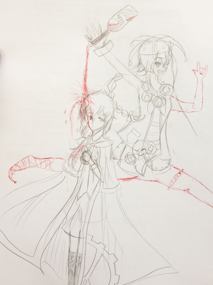 Teacher Finishes Student Drawings