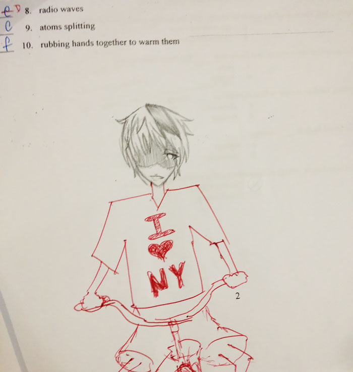 Teacher Finishes Student Drawings