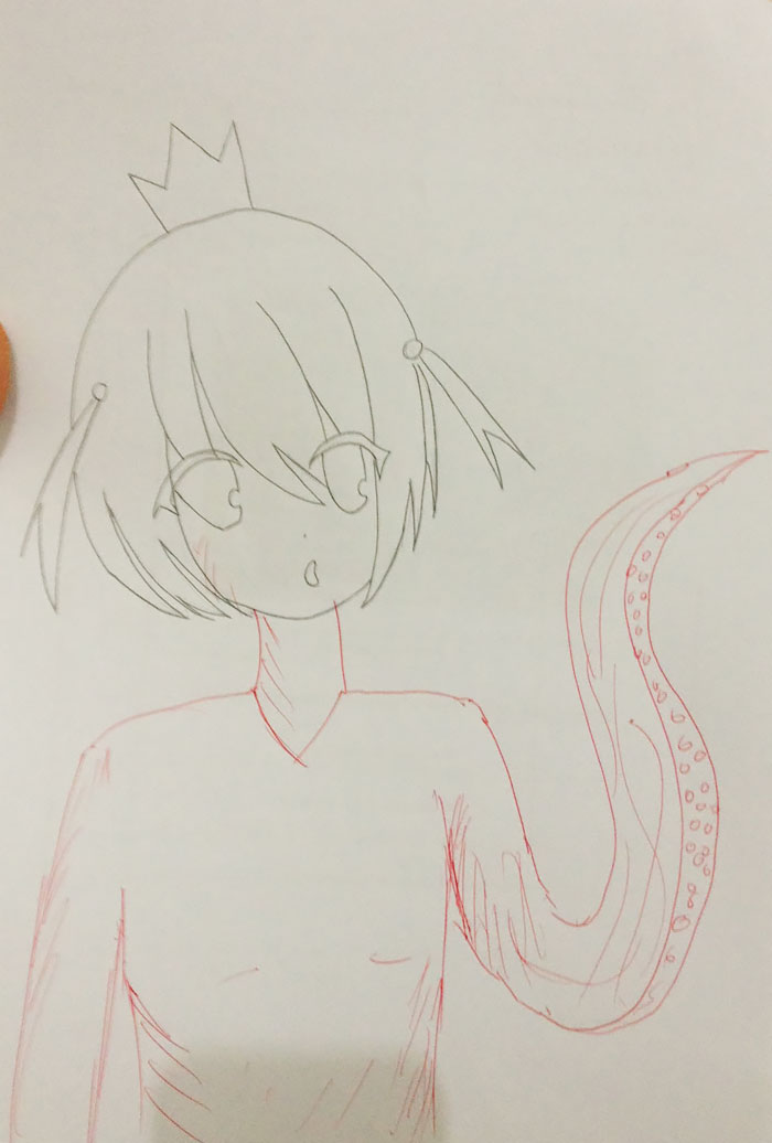 Teacher Finishes Student Drawings