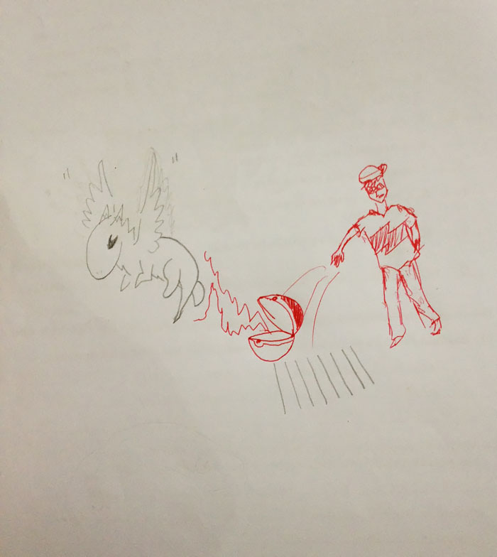 Teacher Finishes Student Drawings