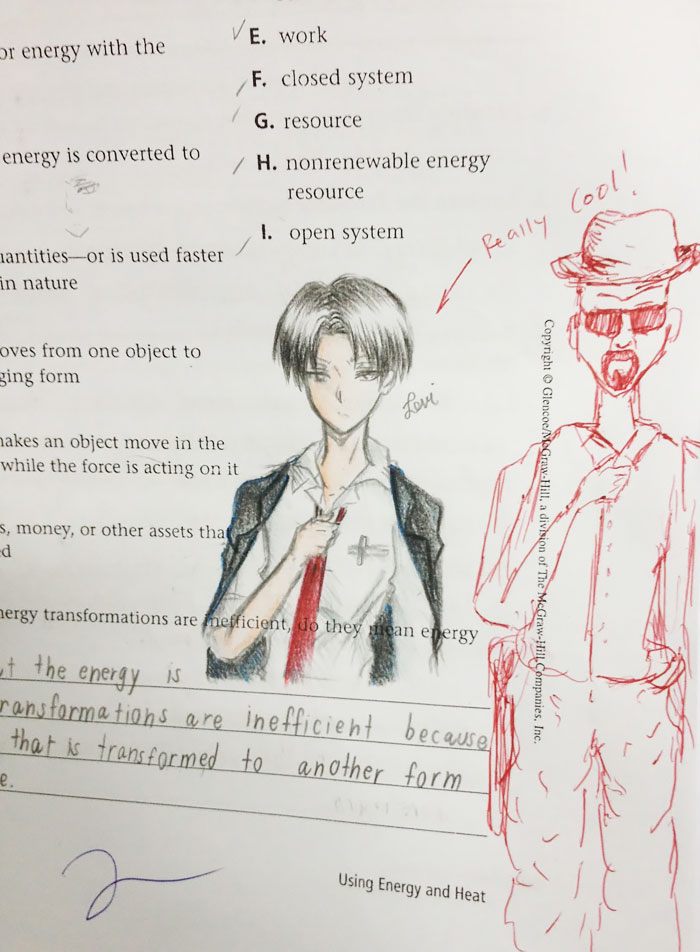 Teacher Finishes Student Drawings