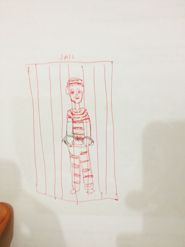 Teacher Finishes Student Drawings