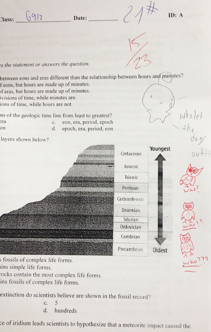Teacher Finishes Student Drawings