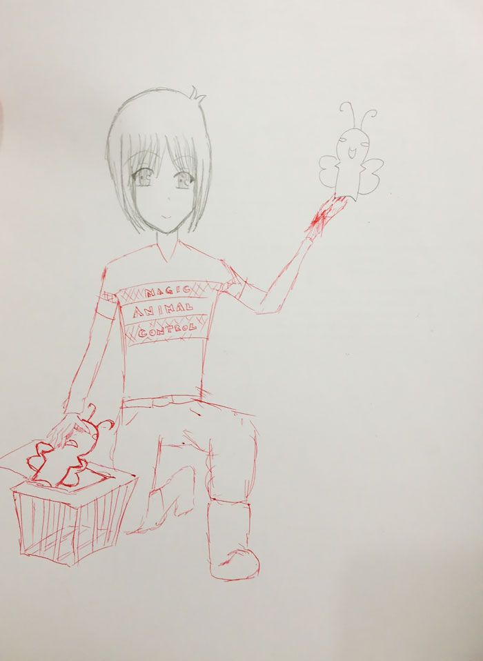 Teacher Finishes Student Drawings