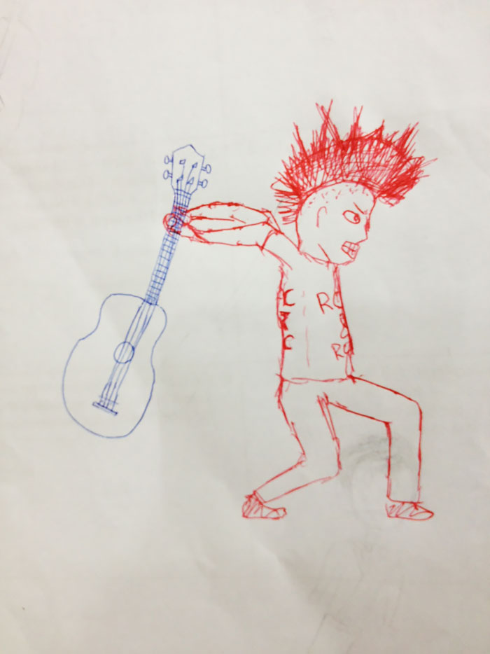 Teacher Finishes Student Drawings