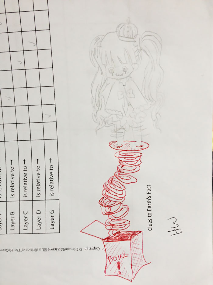 Teacher Finishes Student Drawings