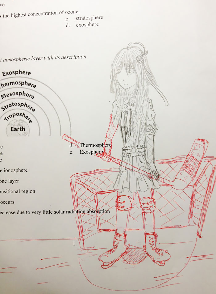 Teacher Finishes Student Drawings