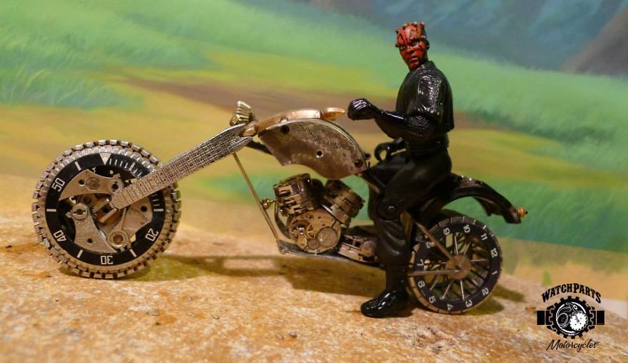 I Make Miniature Motorcycles And Place Action Figures On Them