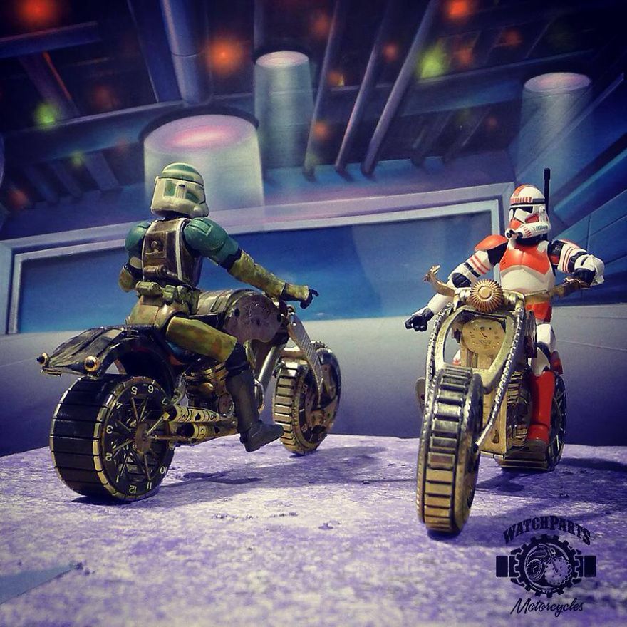I Make Miniature Motorcycles And Place Action Figures On Them