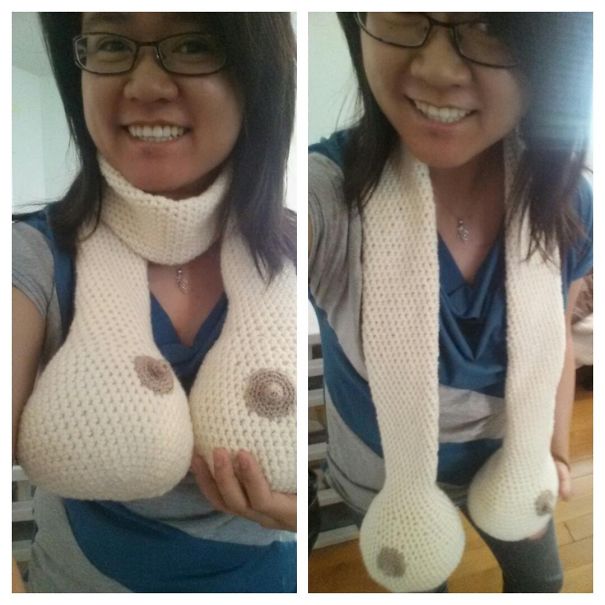 Crocheted (young And Old) Boobs Scarf