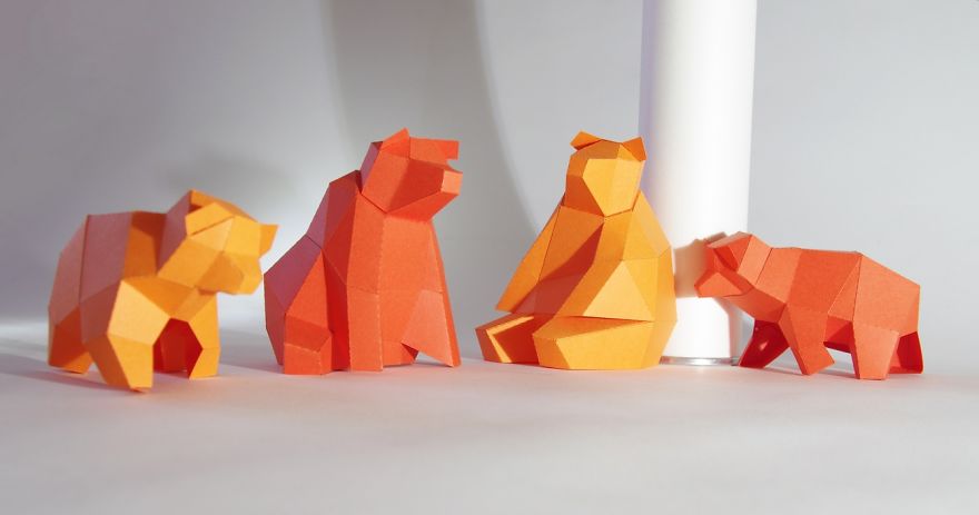 My Cute Little Bear Family In A DIY Papercraft Kit