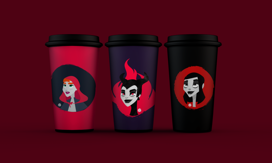 Character Designs For Coffee Cups By Diana Graur