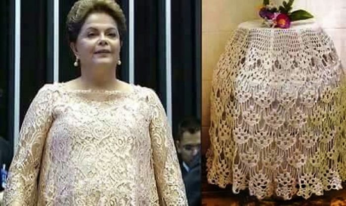 Dilma Rousseff's (president Of Brazil) Dress And A Cover Gas Canister