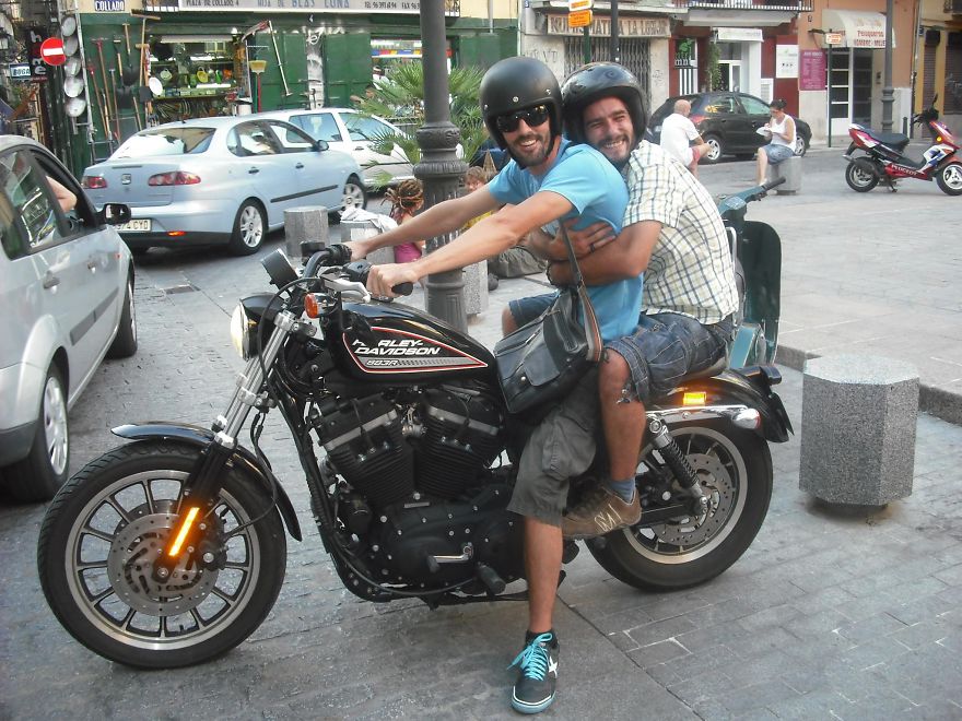 My Friend And I Traveling The World On A Harley Davidson