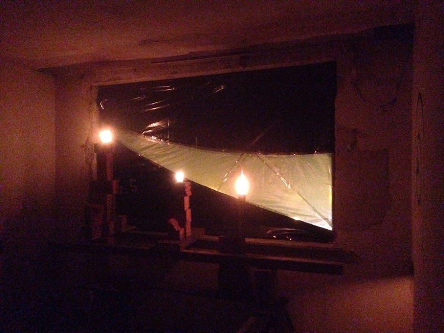 How I Stole The Moon: Light Installation Inside Abandoned Building In Kaunas, Lithuania