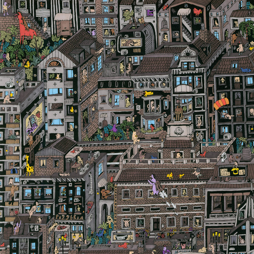 I Spent Over 150 Hours Drawing Each Of These Intricate Cityscapes