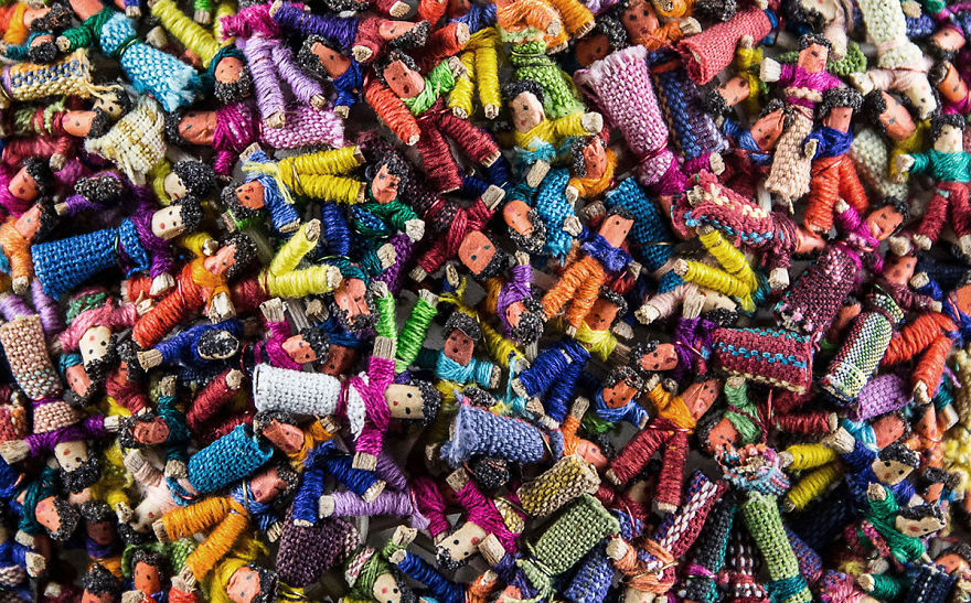 This Interactive Sculpture Is Made From 6,000 Guatemalan Worry Dolls And Contains Real Worries.
