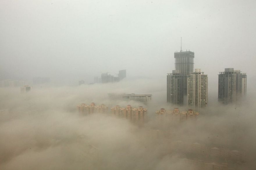 Buildings In Beijing Surrounded By Smog