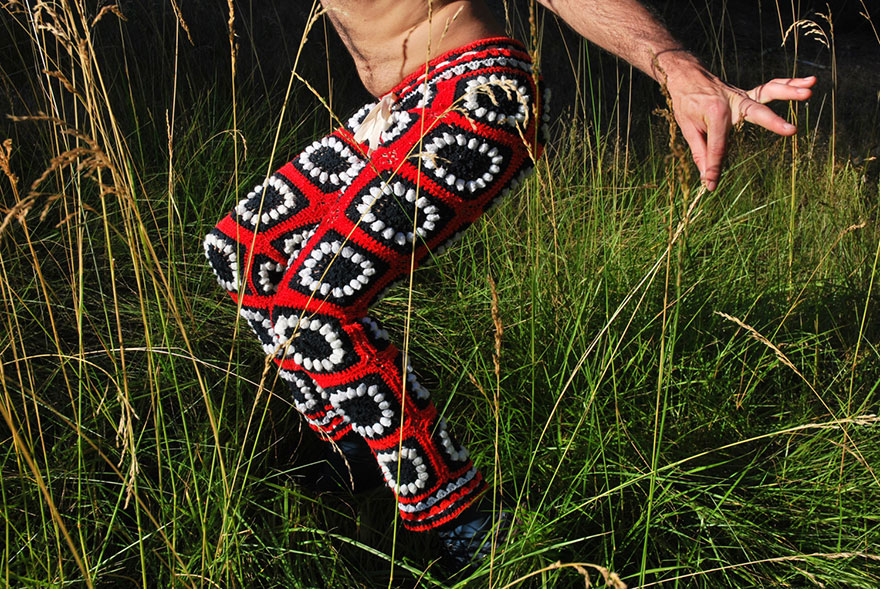New Fashion For Men: Crochet Shorts Made From Recycled Vintage Blankets
