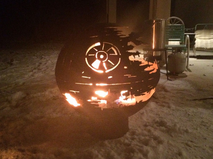 84-Year-Old Grandpa Creates A Metal Death Star Firepit For His Grandchildren