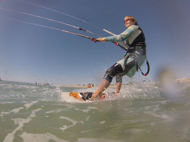 Kite Surf Granny. Gerthy Baars At 64 Can Be Found Kite Boarding In Tarifa; Cape Town And Brazil