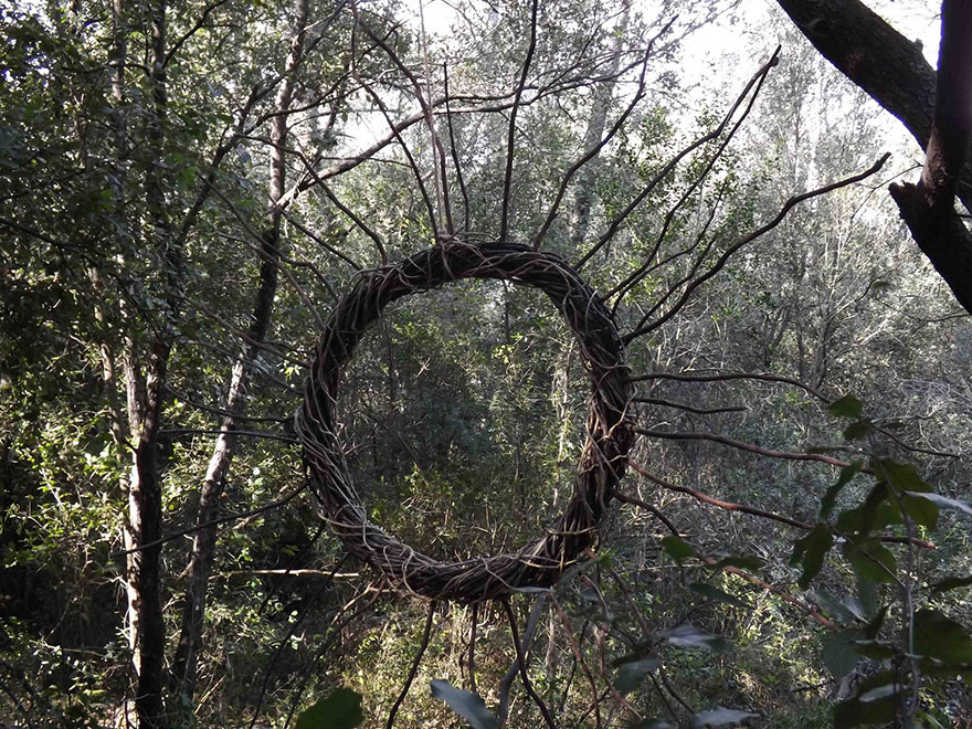 Artist Spent One Year In The Woods Creating Surreal Sculptures From Organic Materials