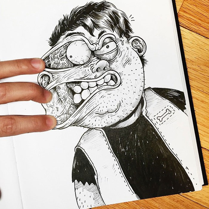Funny Illustrations Fight With Their Own Creator