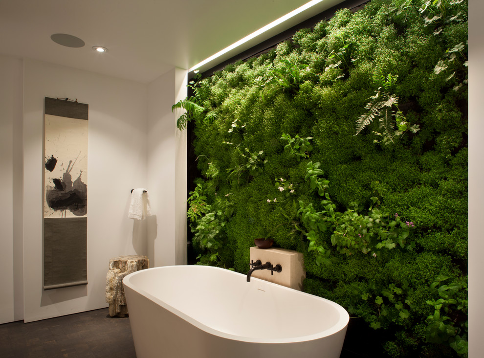 Moss Wall In The Bathroom
