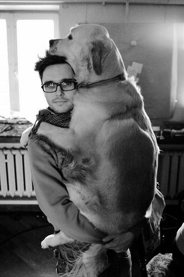 Dog Hugging His Human