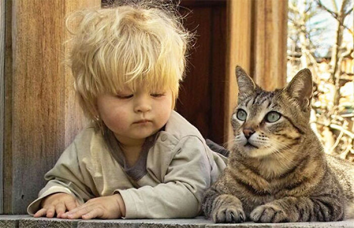 Kid Learning How To Cat