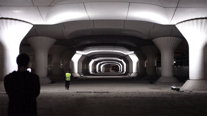 Spanish Artist Turns Abandoned Train Station Into Blinding Light Installation