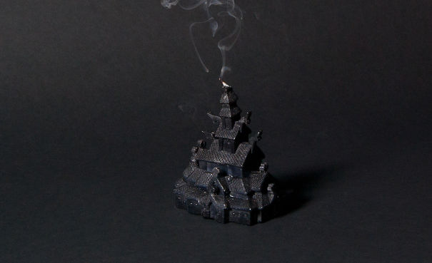Stave Church Candle (true Norwegian Black Candle)